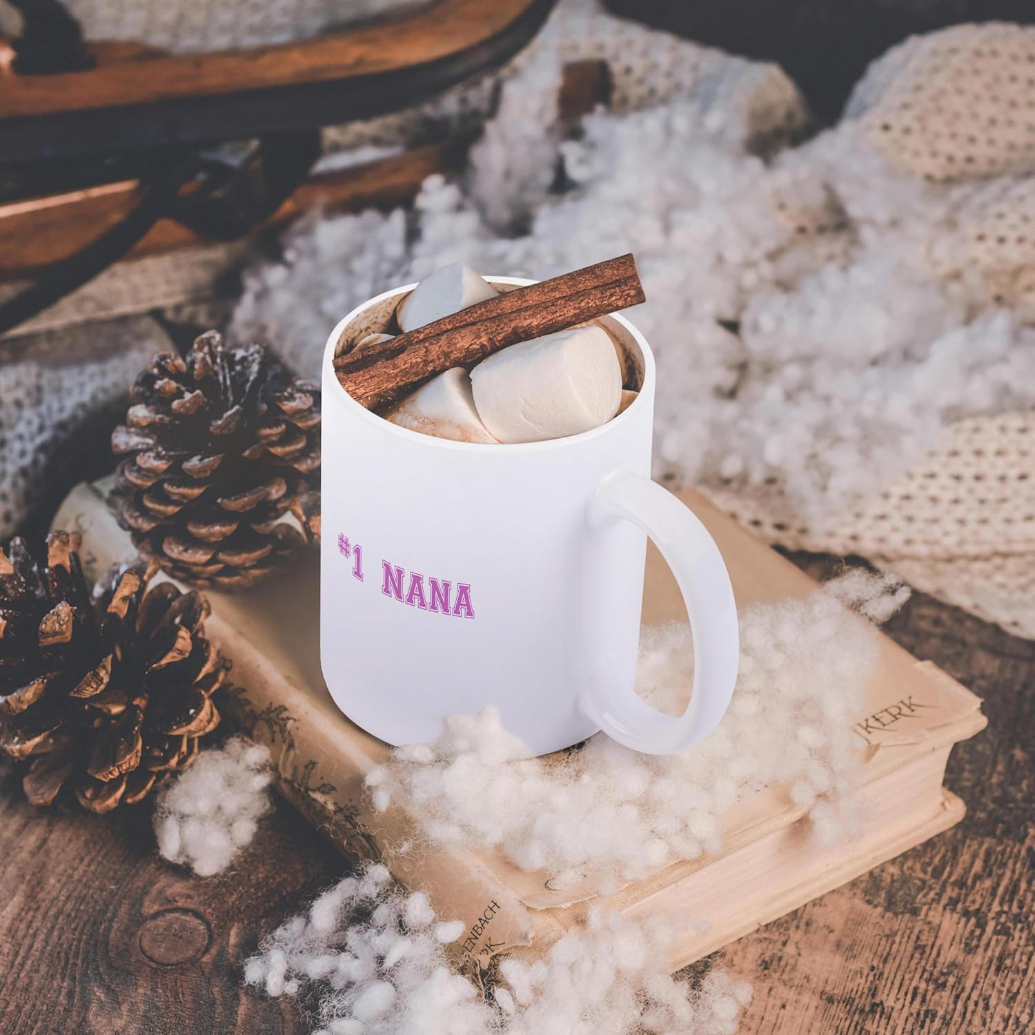 3dRose #1 Nana - Number One Grandma for worlds greatest and best grans - pink text grandmother gifts 11oz Magic Transforming Mug - Image 6