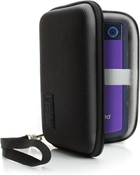 USA GEAR Hard Drive Case - External Hard Drive Case Compatible with Western Digital Elements, Seagate Portable Hard Drive, Toshiba Canvio, Silicon Power Rugged Armor and More Hard Drives - Black
