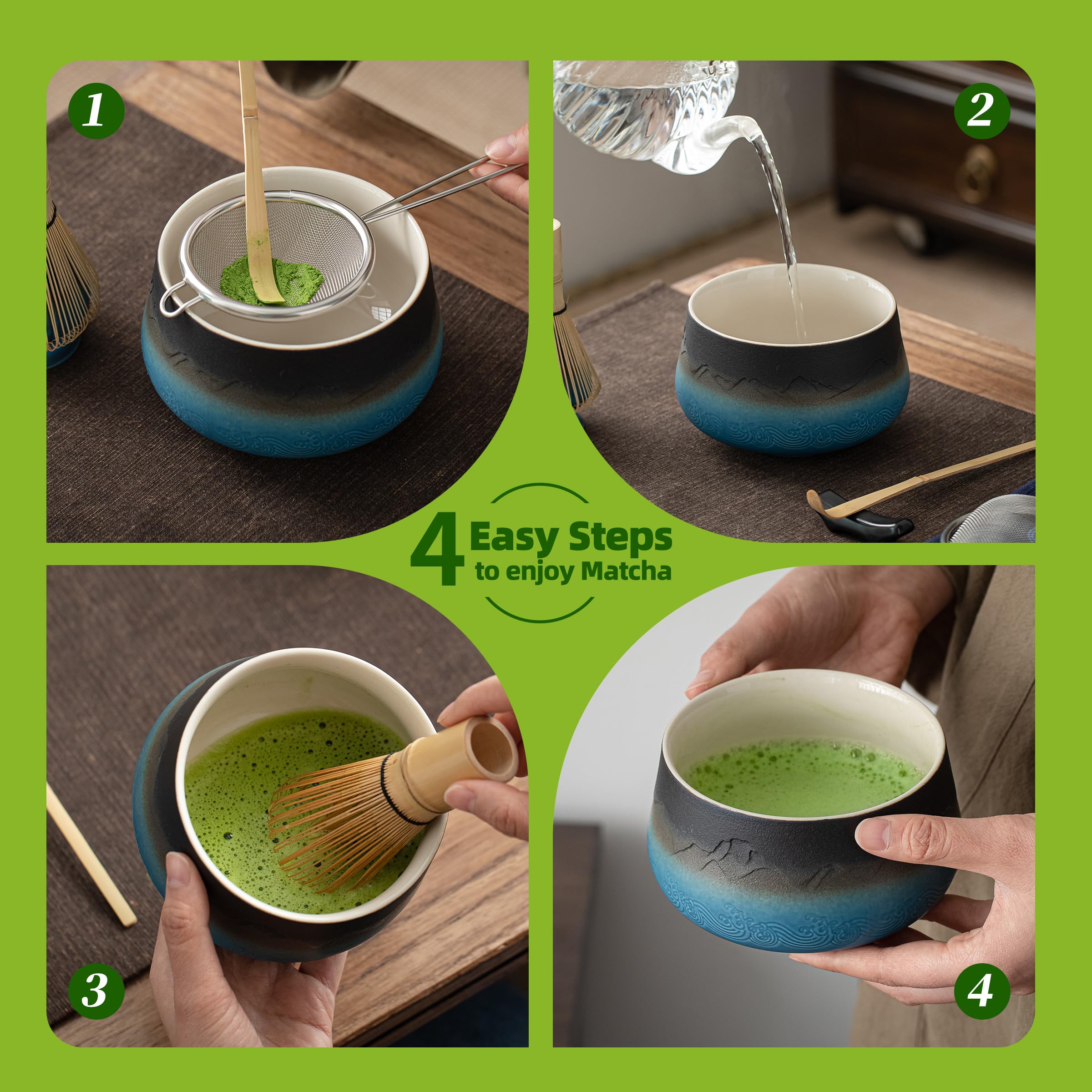 Souvik Kit Matcha 7 Pièces – Ensemble Complet Avec Bol Bec