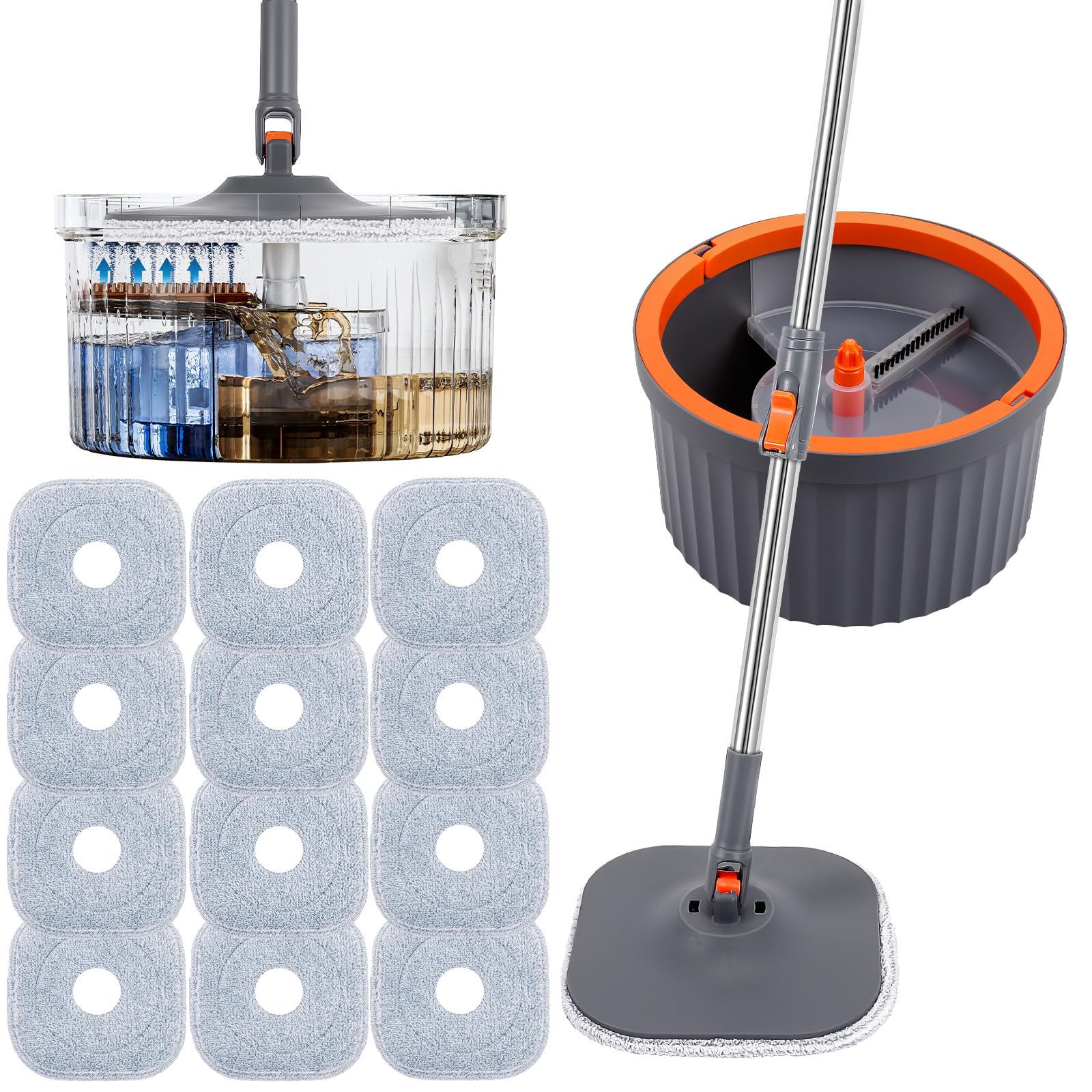 Photo 1 of !!FINAL SALE!!MISSING PARTS!!
Chabatree Mop and Bucket Set?Spin Mop and Bucket Set with Separate Dirty and Clean Water?6 Replaceable Mop Pads?Deep-Cleaning Mops for Floors, Versatile Mops for Walls
