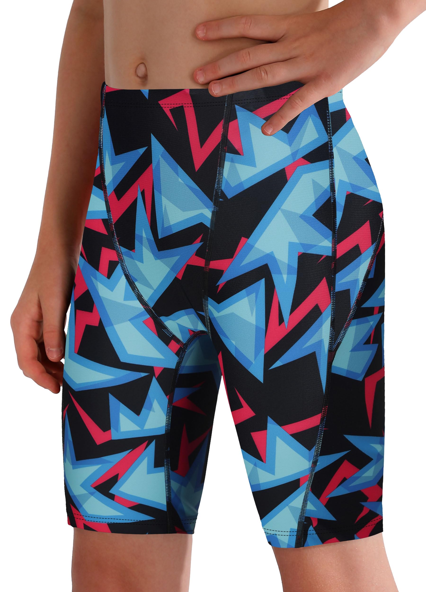 MIVEI Boys Swim Jammers - Youth Competitive Swim Racing Team Swimming Shorts Swimsuit Trunks Bathing Suit Quick Dry UPF 50+