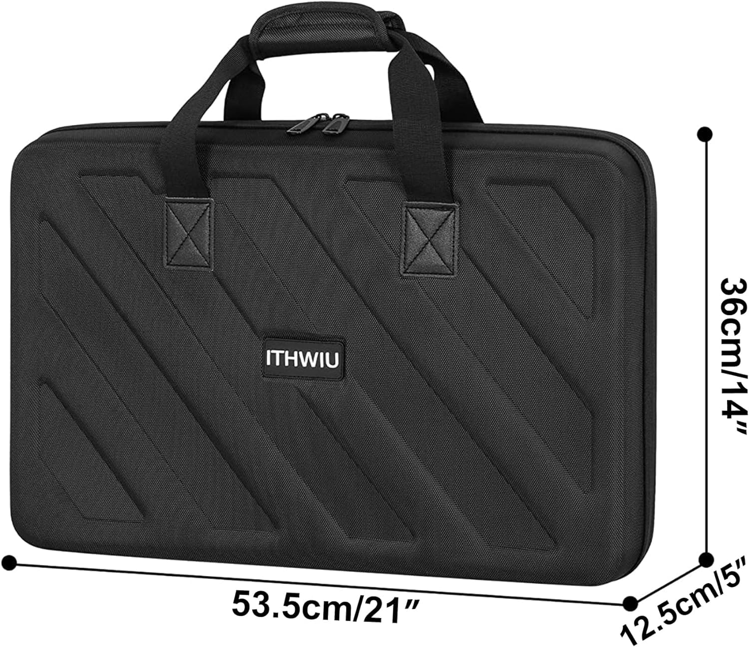 OUUTMEE Twarda torba podróżna do Pioneer RX, SX, SX2, SX3, Denon MC7000, DDJ FLX6, czarna, 69 x 40 x 10 cm, akcesoria, torba, walizka..