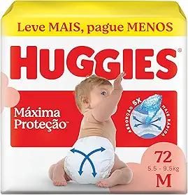 Fralda Descartável Huggies Máxima Proteção Tamanho M 72 unidades – Nova Supreme Care fralda aberta com tecnologia Xtra-Flex, canais em X que se adaptam aos movimentos e máxima proteção sem fralda caída (embalagem pode variar)