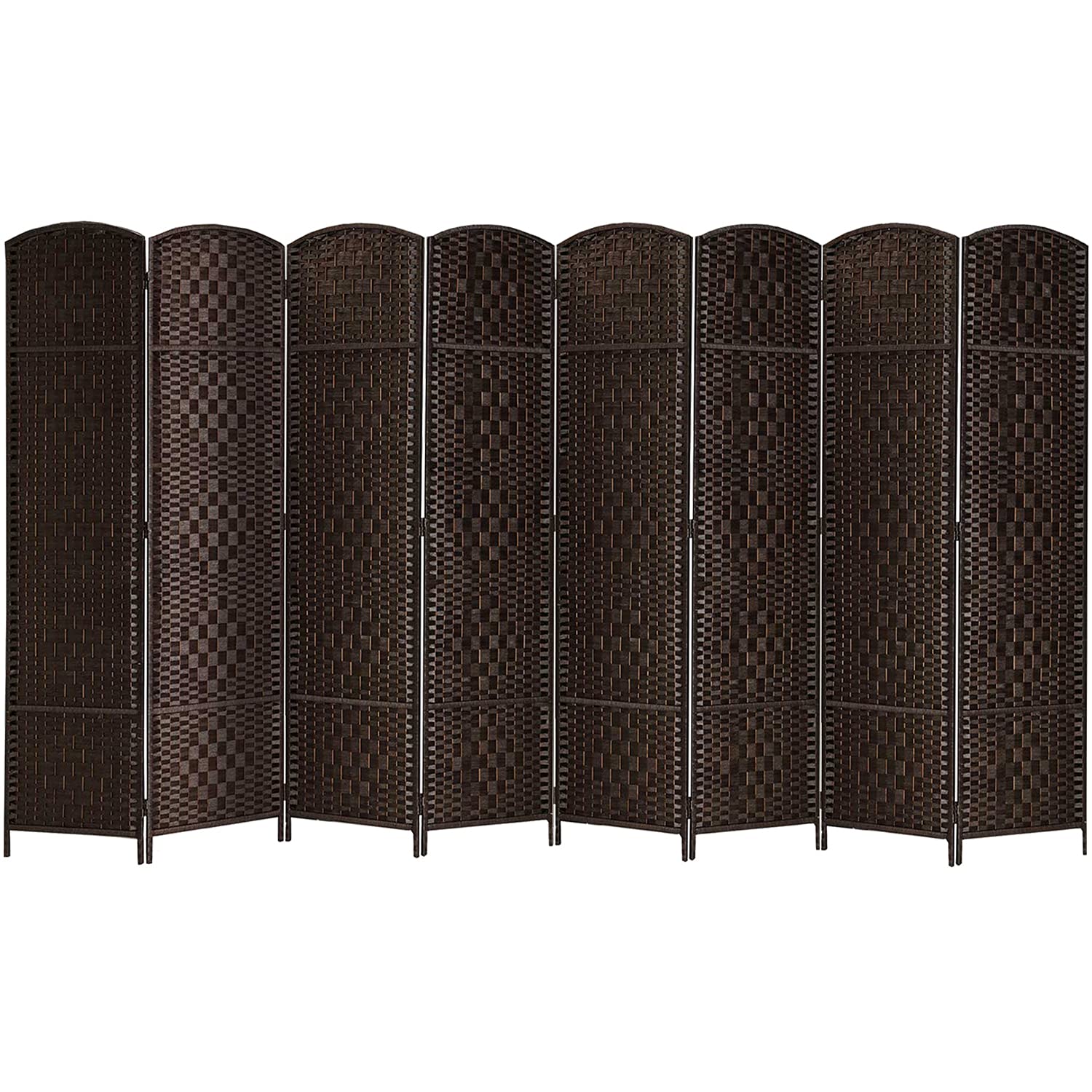 RHF 6 Ft. Tall Extra WideDiamond Weave Fiber Room Divider, 8 Panel