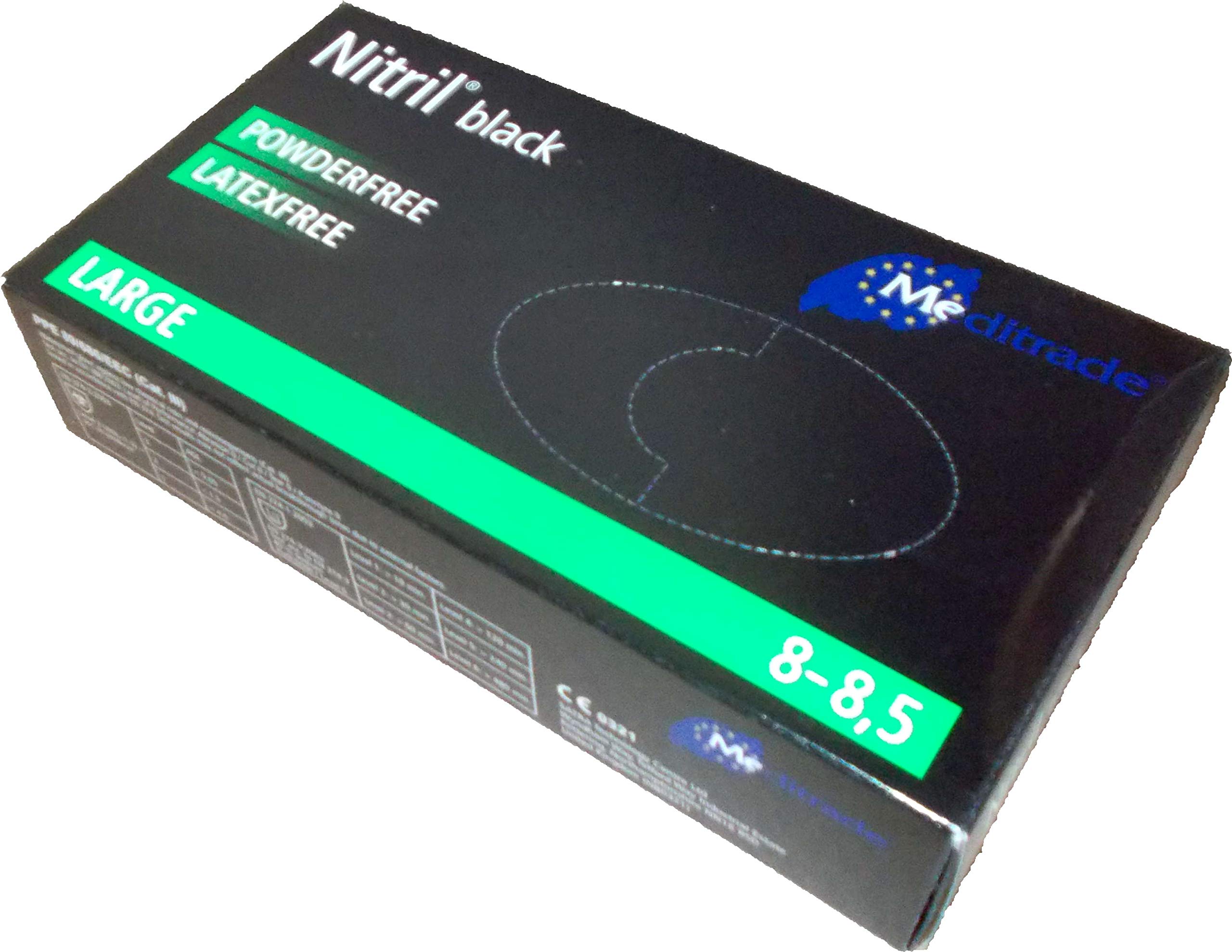 Meditrade Nitril® negro Nitrilhandschuhe in schwarz - B07SD6DS14 | Packung (100 Stück)