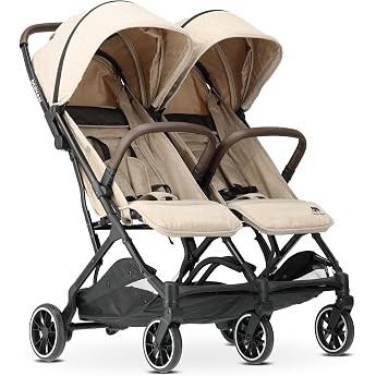 Deryan Rolo X2 Pushchair Buggy 2 in 1 - Small Foldable - Birth up to 4 Years - Baby Pram per Seat Maximum Load 22 kg - Childrens Buggy Foldable - Compact & Foldable - Nougat