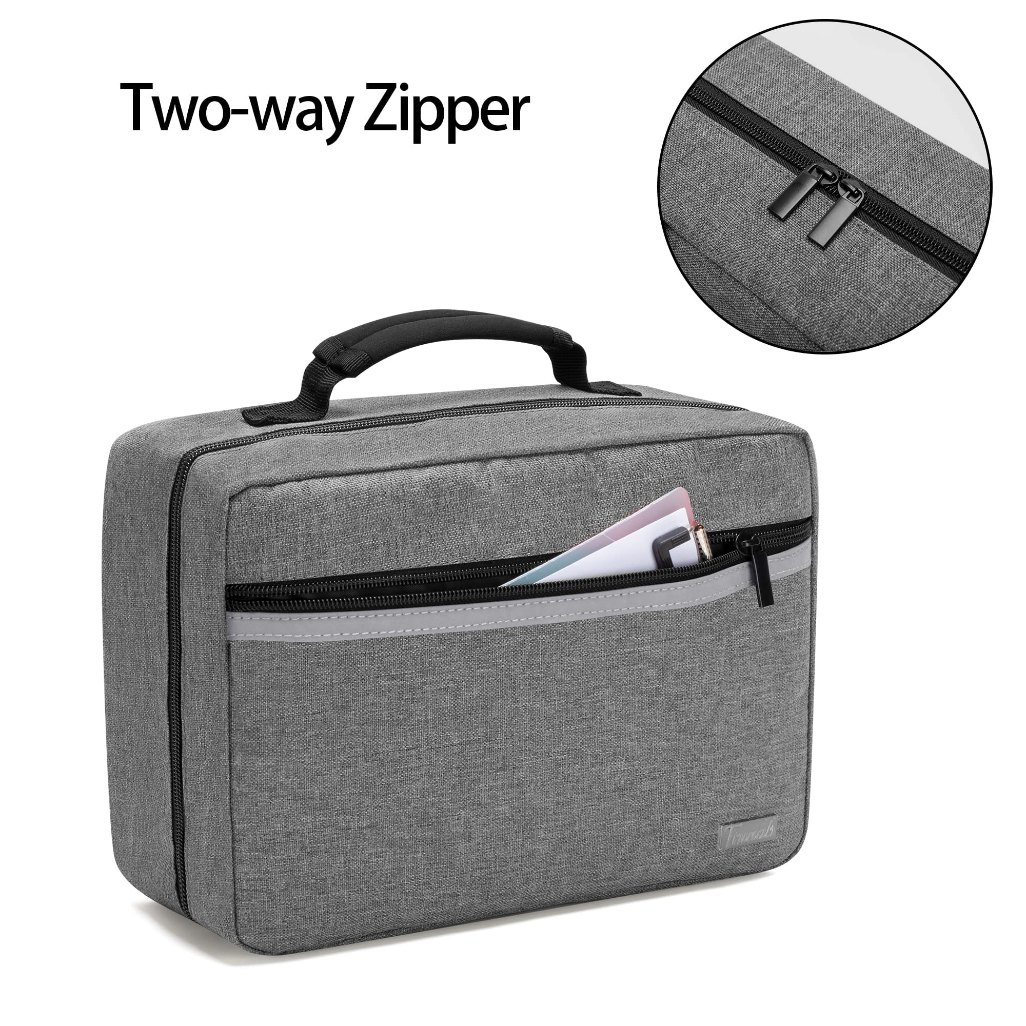 Trunab First Aid Kit Borsa Medica, Borsa Portatile per Forniture Mediche, Botiquin Primeros Auxilios con 2 Lembi Interni ed Tasche Multiple, Ideale per Casa, Campeggio, Viaggi ed Escursioni, Grigio