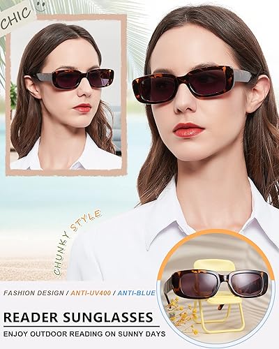 Miniatura 8 de MARE AZZURO Gafas de sol de lectura anchas para mujer, de moda, gruesos, 1.0, 1.25, 1.5, 1.75, 2.0, 2.25, 2.5, 2.75, 3.0, 3.5, 4.0