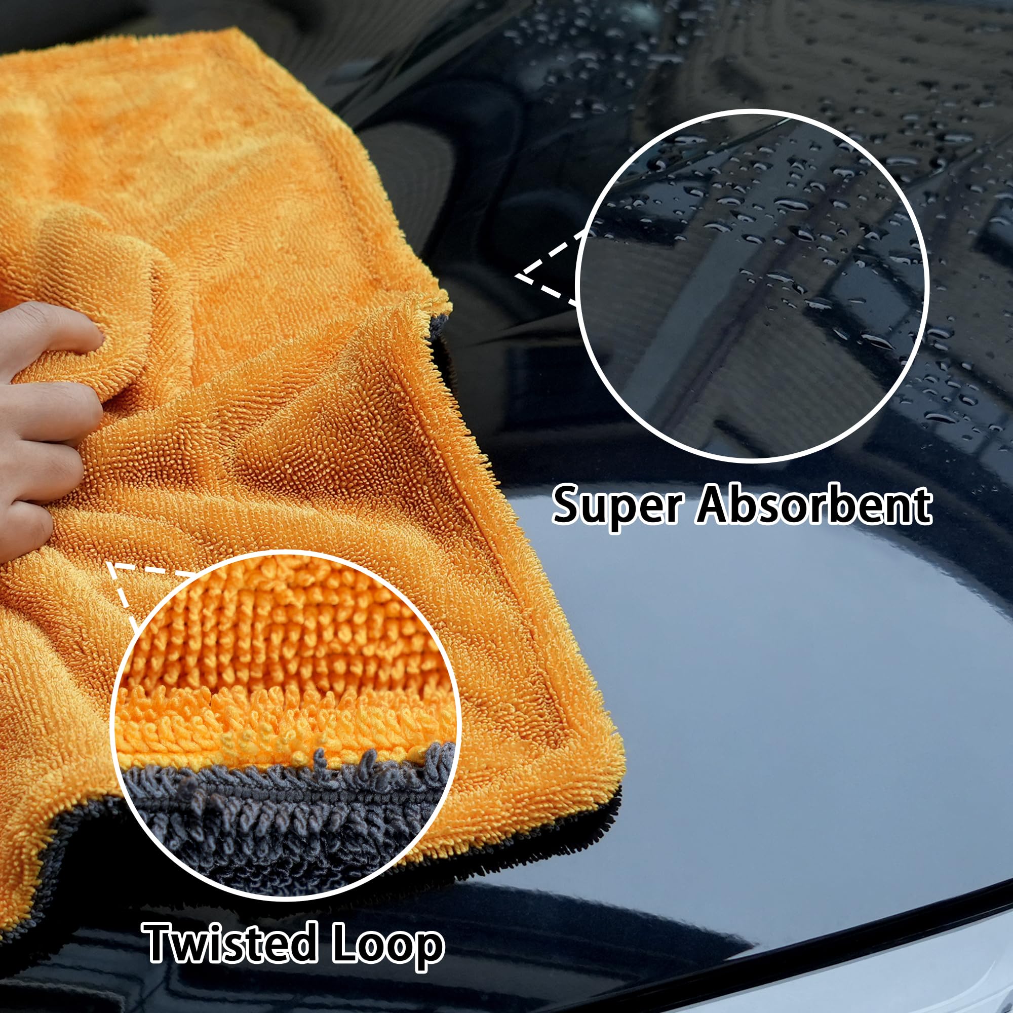 Amazon.co.jp: Greenfound マイクロファイバータオル 車用 1000GSM