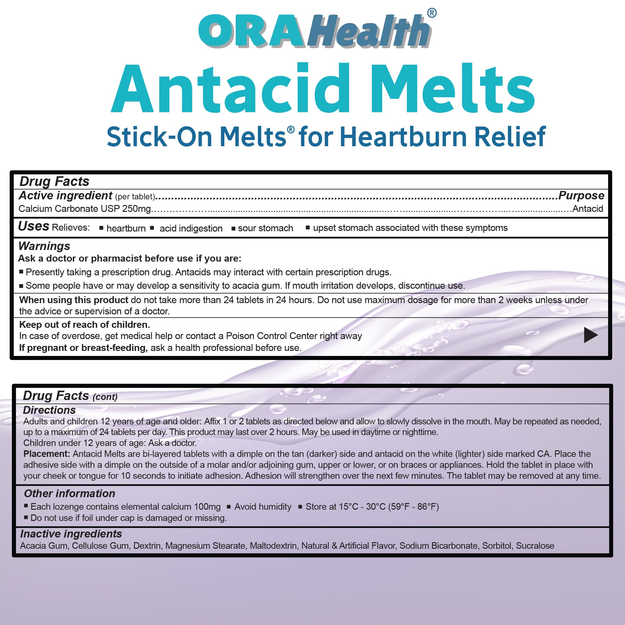 Orahealth Stick-On Antacid Melts for Heartburn Acid Reflux Relief 100 Count — Amazon image 9