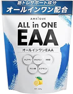 オールインワンEAA BCAA クレアチン グルタミン クエン酸 HMB [レモン風味] アンビーク 必須アミノ酸9種配合 国産 620g