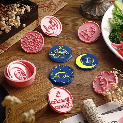 Miniatura 6 de Hoolerry Juego de 20 piezas de 10 estilos Eid Mubarak cortadores de galletas con émbolo, juego de moldes de galletas islámicas musulmanas Ramadán