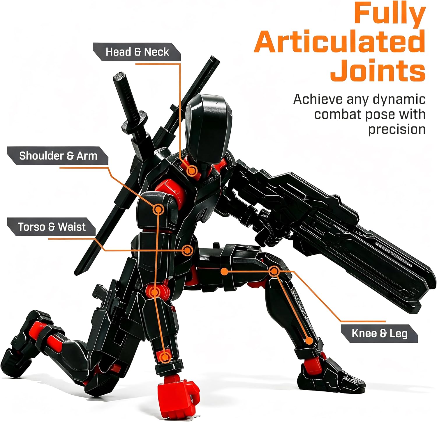 Rugwun Titan 13 Action Figure,Lucky Robot 13 Multi Jointed Movable Toy image 5