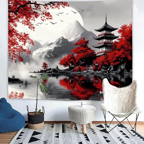 Miniatura 110 de Yookeb Tapiz negro de flores de Matisse de 59 pulgadas de ancho por 51 pulgadas de alto, para colgar en la pared, hojas abstractas, vintage, arte