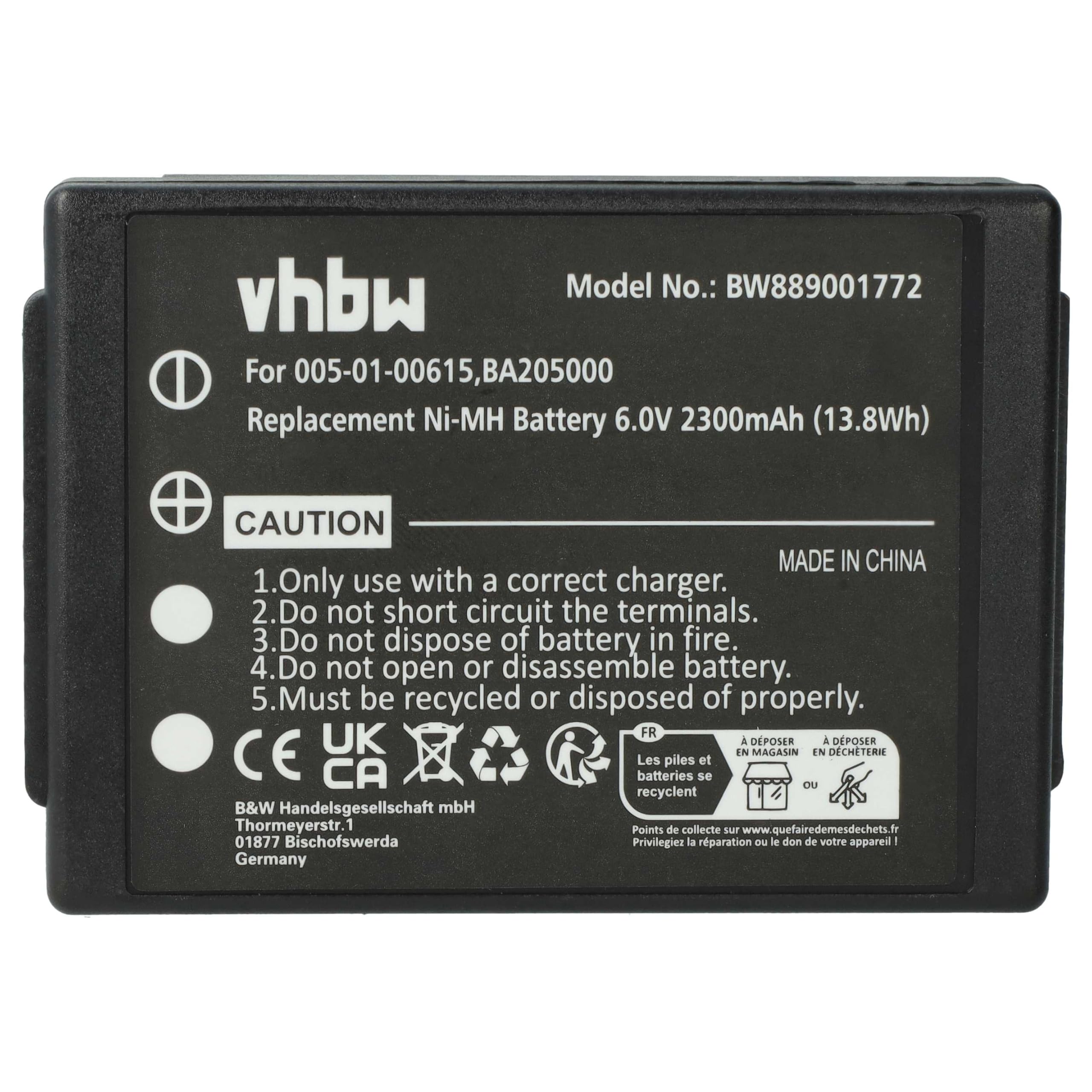 vhbw 10 x bateria kompatybilna z HBC Linus 6, 4 przemysłowy pilot radiowy (2300 mAh, 6 V, NiMH) - czarny