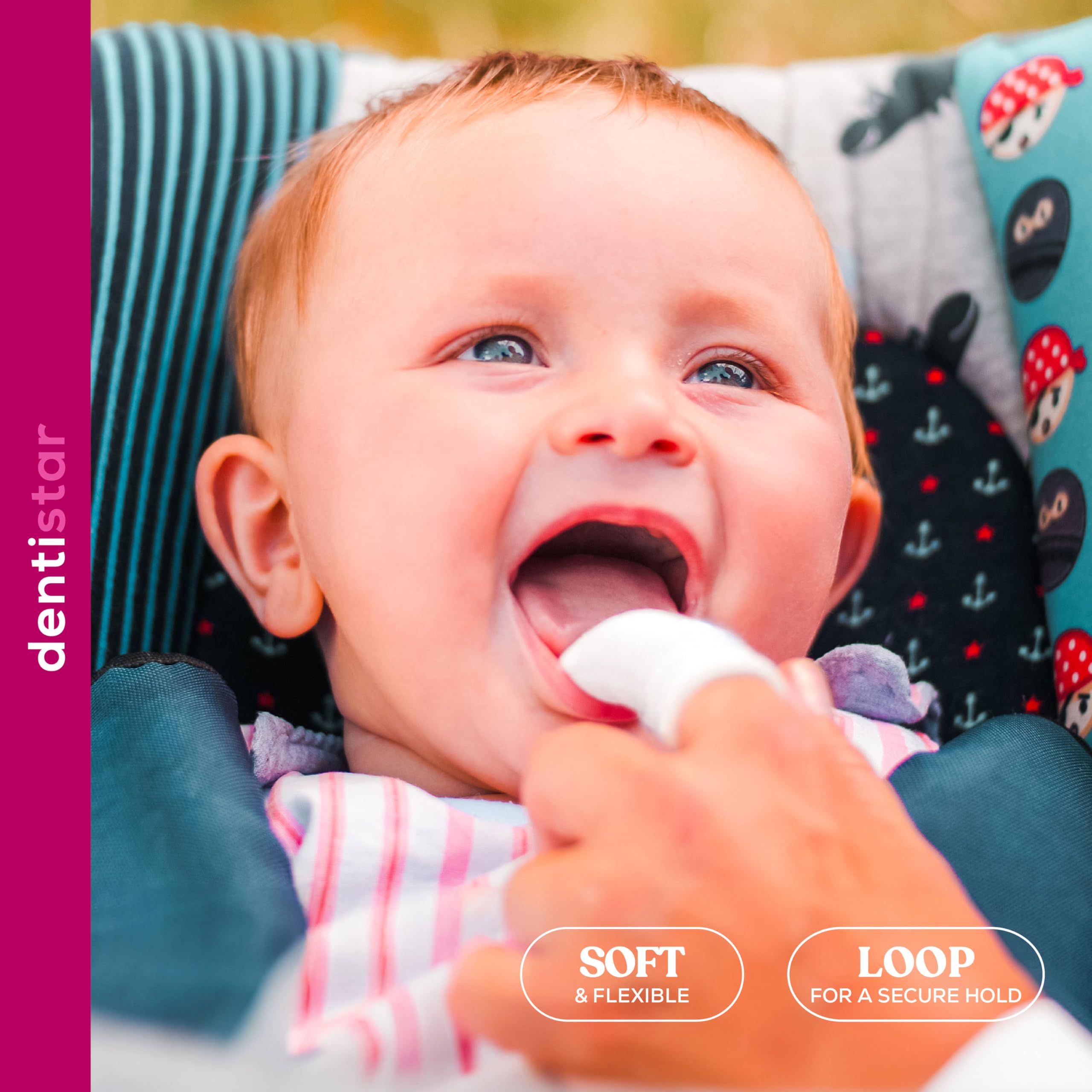 Dentistar® Spazzolino da Denti per Neonati - Spazzolino da Dito per Bambini Primi Dentini, Igiene Cura Denti Delicata, Antibatterico per Prima Igiene Orale Bimbo, Da 0 mesi, Made in Germany (1 pz)