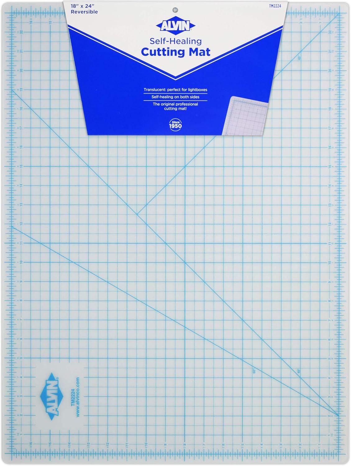 ALVIN TM Translucent Cutting Mat 3.5 x 5 inch| 3mm Layer with Grid on 1 Side | Light Box Compatible - Model TM2205