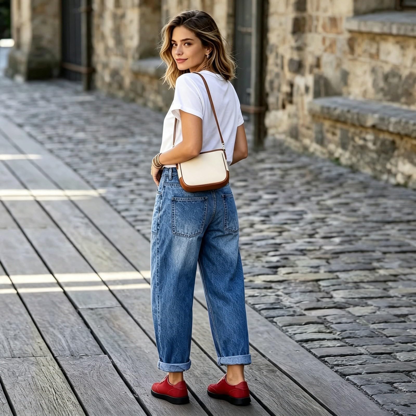 Jeans Donna Vita Alta Palazzo Jeans Vita Alta Larghi Curvy Pantaloni Denim Baggy Casual Gamba Larga Palazzo Pantaloni Elasticizzati Leggeri Wide Leg Moda Streetwear Y2k Taglie Forti Vintage