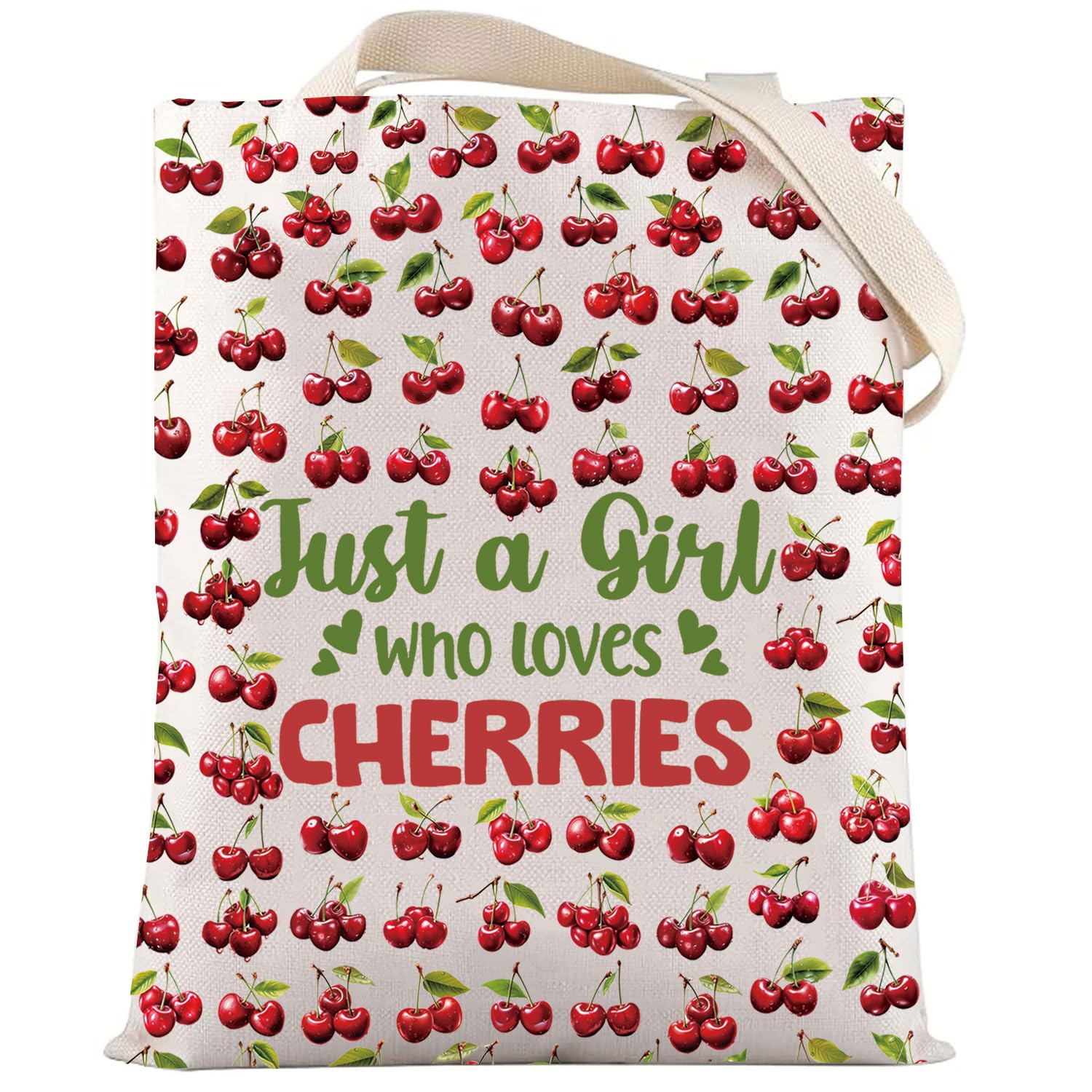 LEVLO Funny Cherry Cosmetic Bag Fruit Lover Gift Just A Girl Who Loves Cherries Makeup Zipper Pouch Bag Cherry Lover Gift for Women Girls Loves Cherries TG