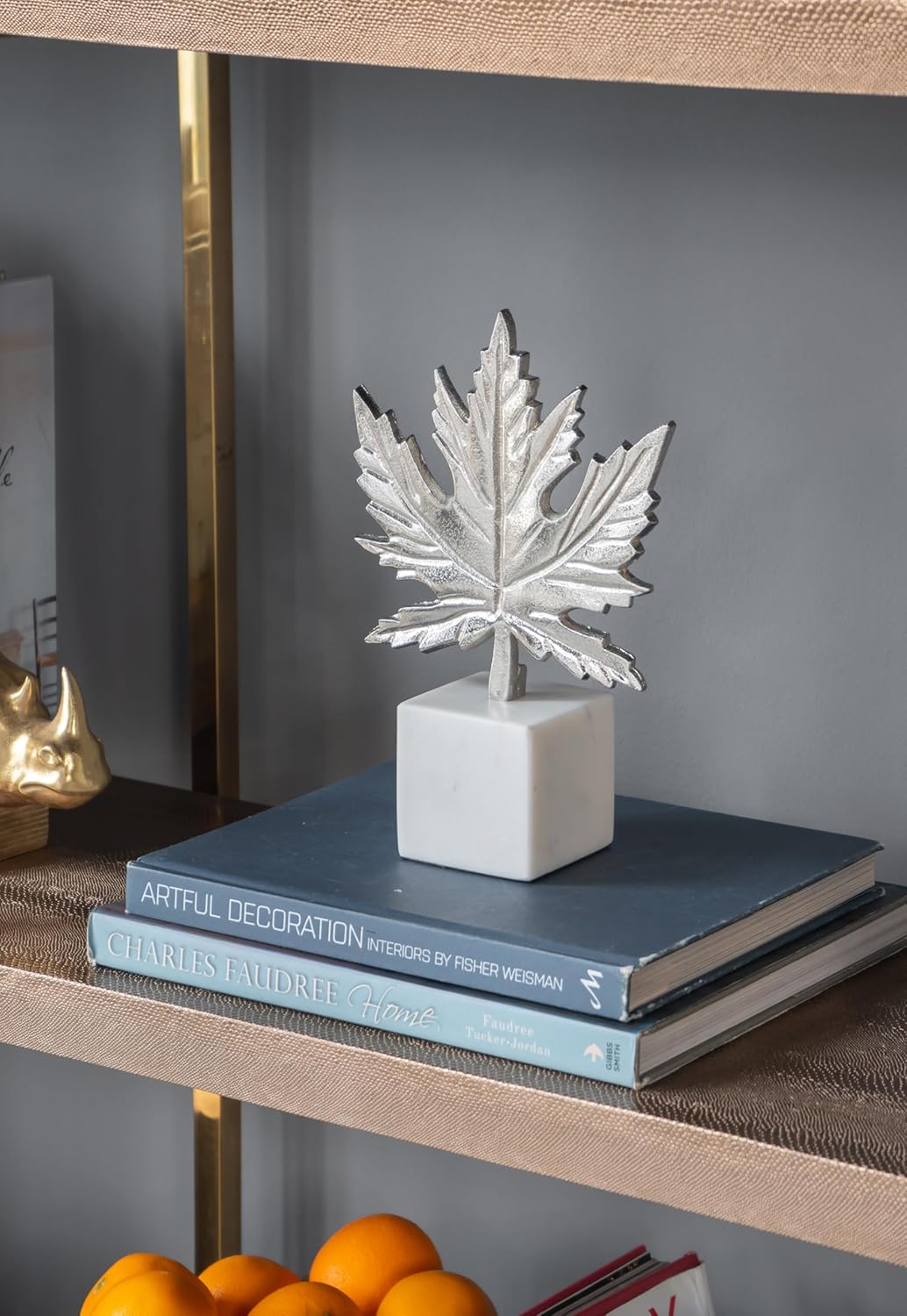 Aluminum Leaf on Marble Base – 7x3x10.5