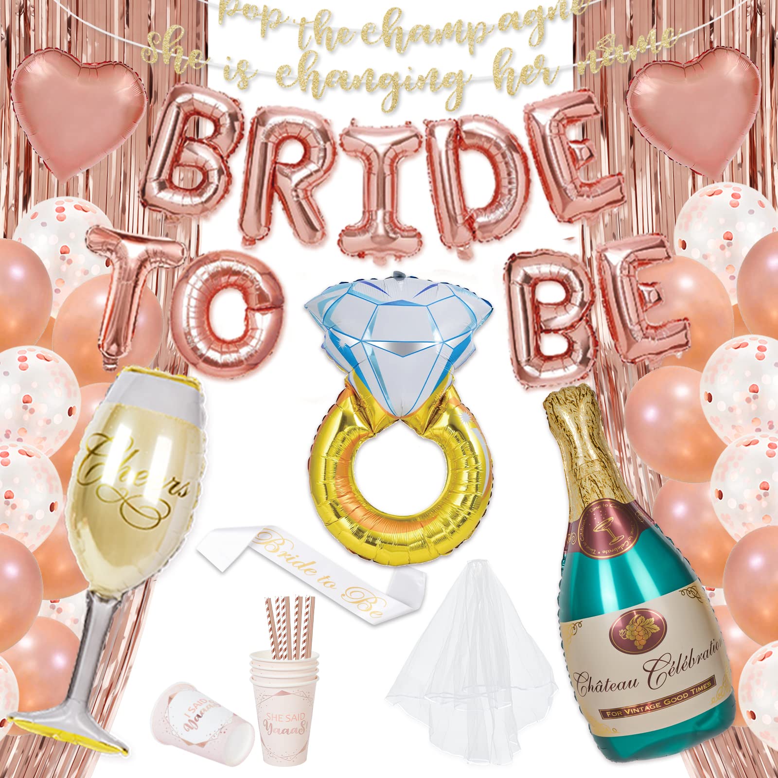 Buy Ultimate Rose Gold Bachelorette Party Decorations Set Including