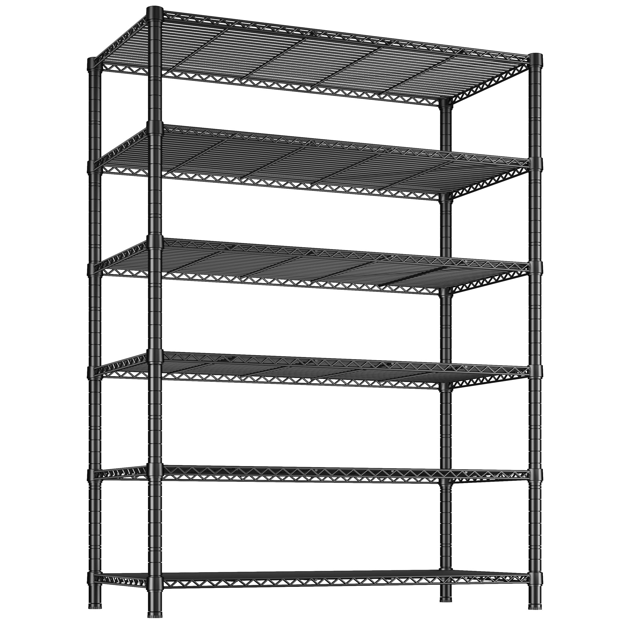 6 Tier Wire Shelving,1800LBS Storage Shelves Metal Shelves for Storage Rack,75''H Adjustable Garage Shelving Heavy Duty Shelving Units Pantry Shelf Kitchen,75''HX35.5''WX18''D
