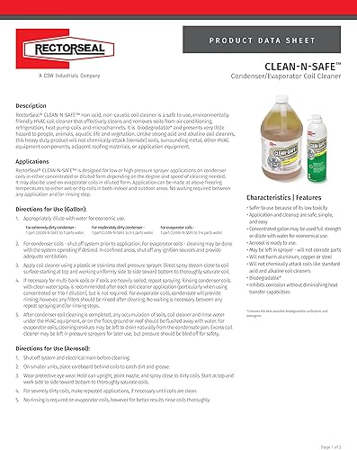 Miniatura 2 de Rectorseal 83780 Limpiador de bobinas Clean-N-Safe en aerosol de 20 onzas