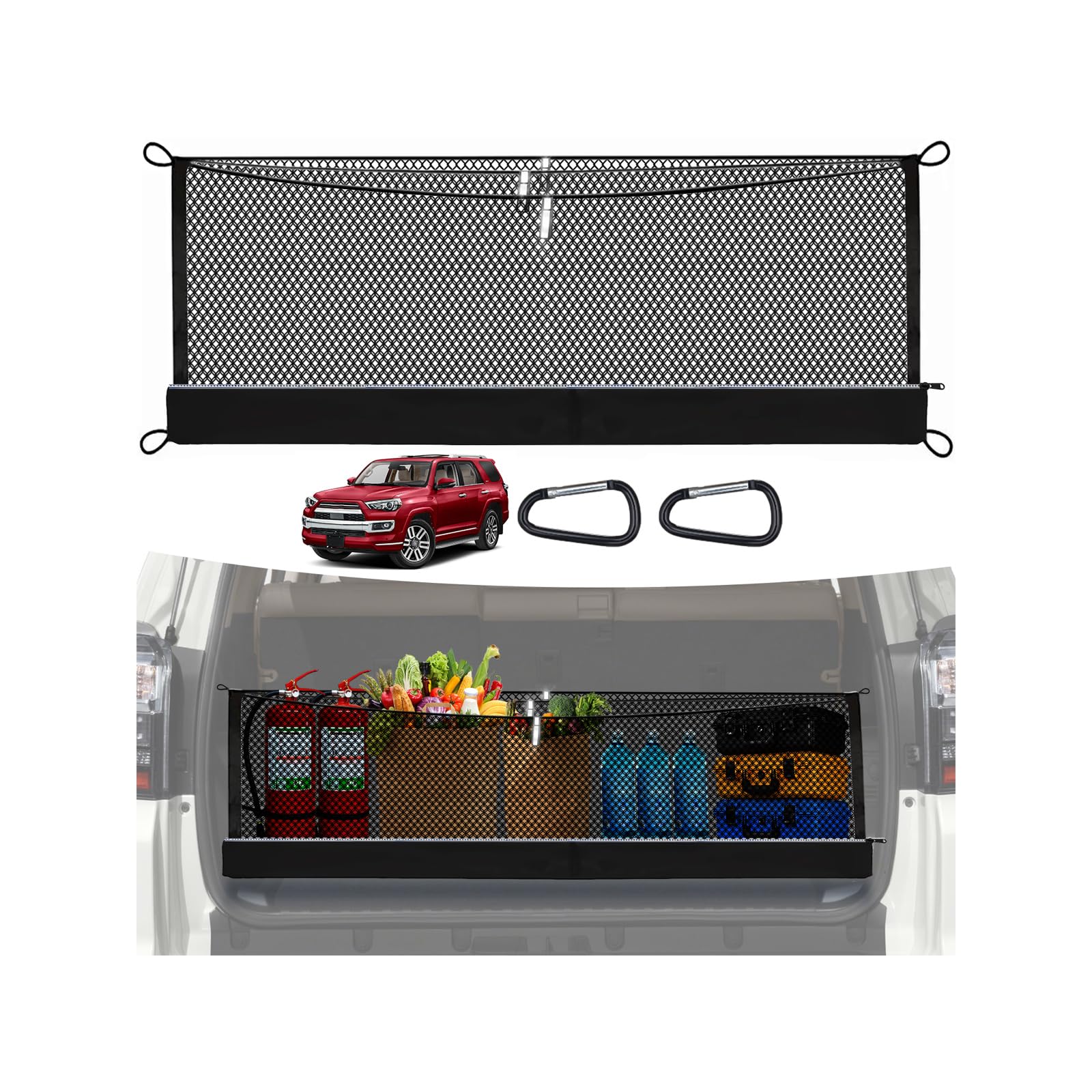 3-Layer Cargo Net for Toyota 4Runner (2-Row) 2010-2024, Zoned Storage