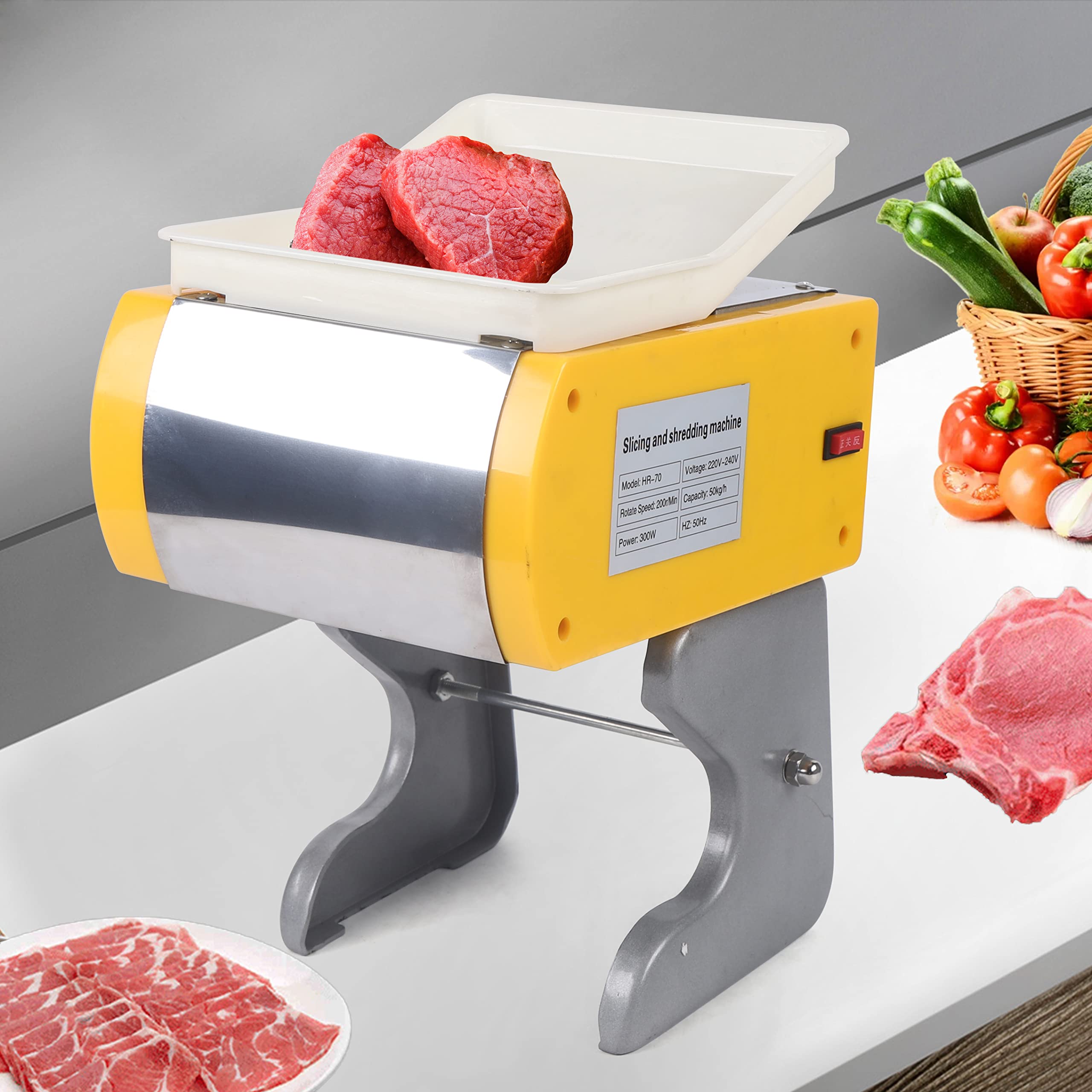 Affettatrice elettrica affettatrice professionale per carne verdura 200R/min 300W