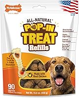 Nylabone Pop-In Treat Toy Refill Chews - All-Natural Chicken Flavor Dog Treats, 90 Count for Long-Lasting Chews