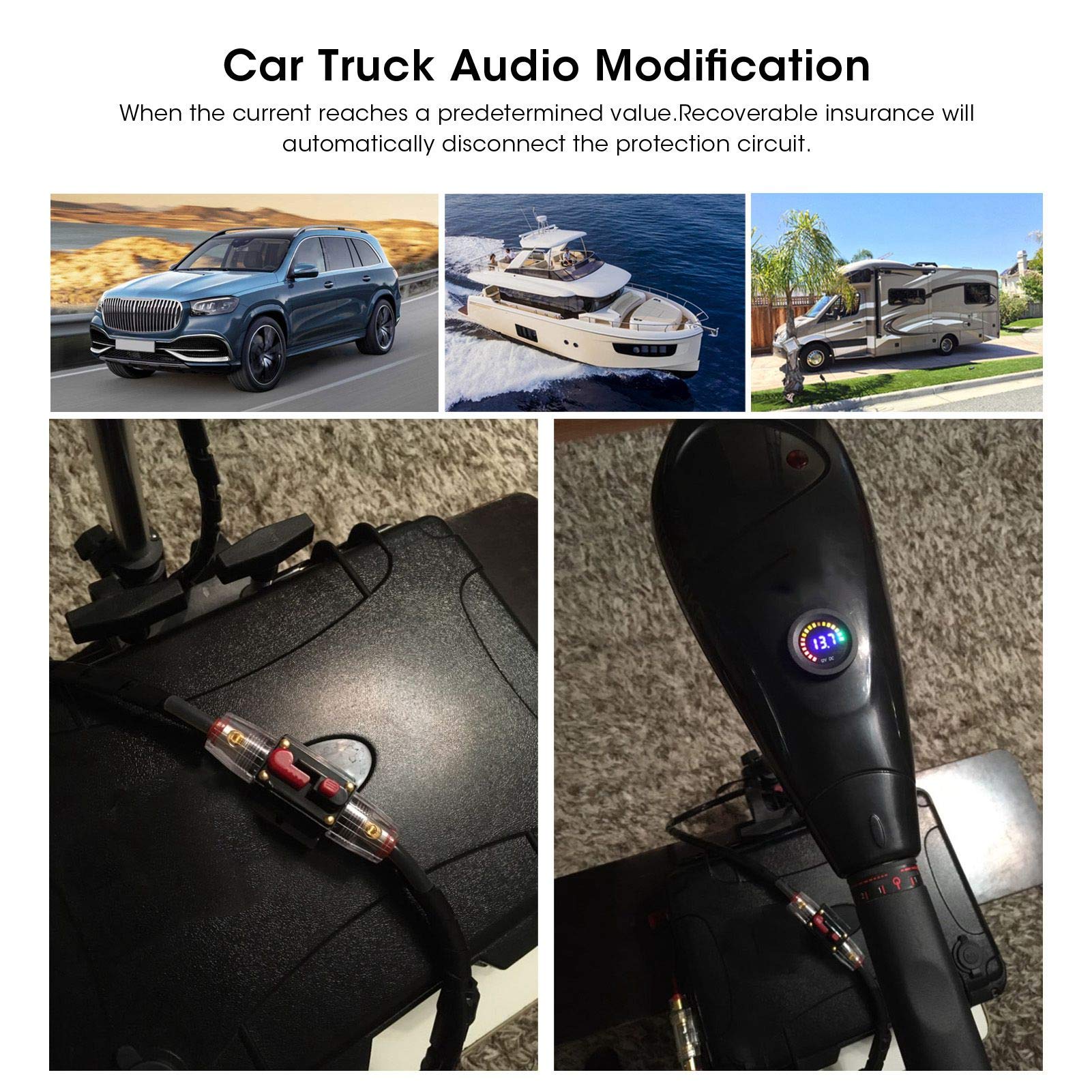 PRZEŁĄCZNIK UCHWYTU BEZPIECZNIKA AUTO RESET DO OCHRONY Do AudiO SAMOCHODU SAMOCHODOWEGO 12V 60A