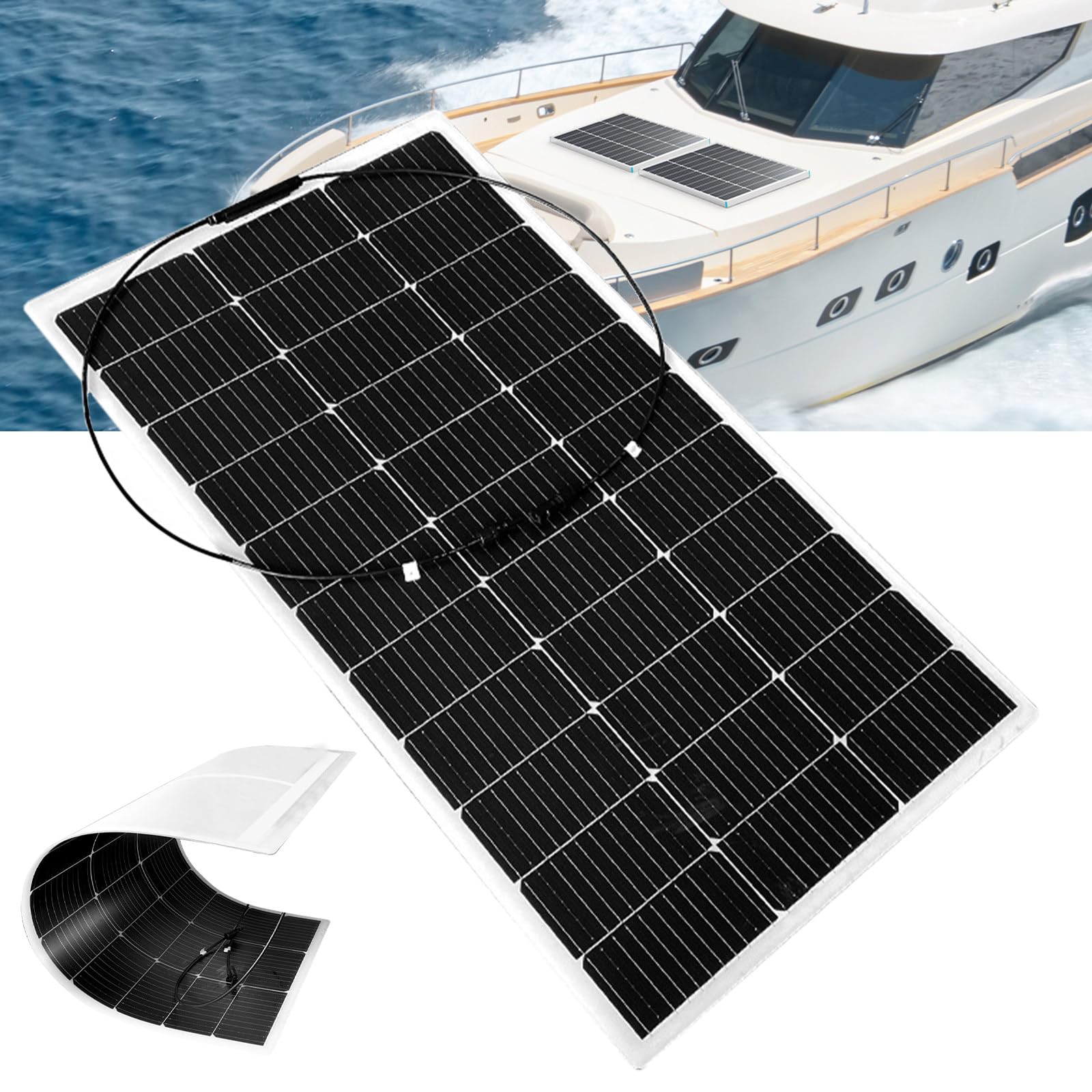 Panel solar monocristalino ultra flexible, ligero y flexible para una generación de energía eficiente, ideal para RV, camping, remolque, yate y aventuras al aire libre