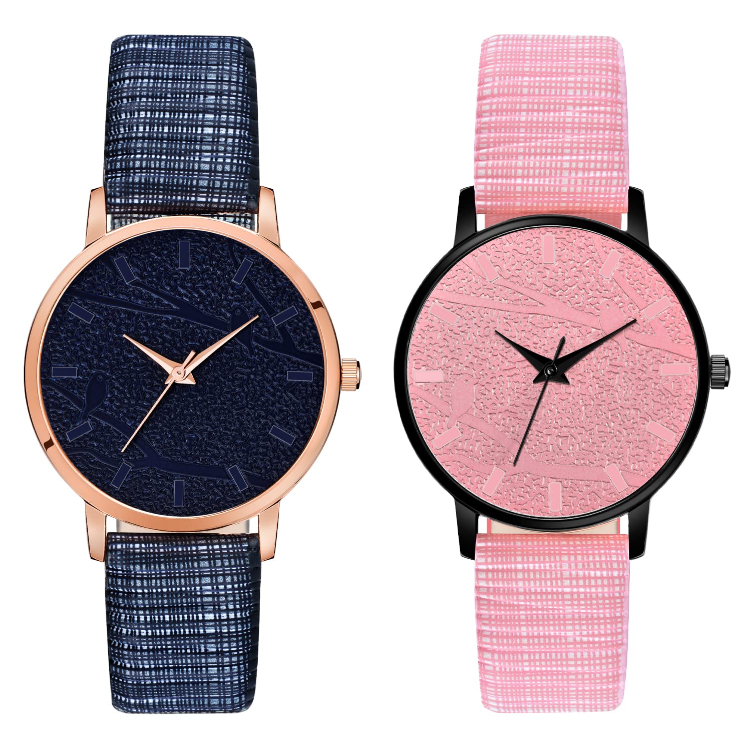 Shocknshop Leather Analouge Multicolor Dial Analog Wrist Watch For Women And Girls (Multicolor Dial Blue & Pink Colored Strap) Mt326-328, Multi-Color Band (B0B9H4N7X6) Amazon Price History, Amazon Price Tracker