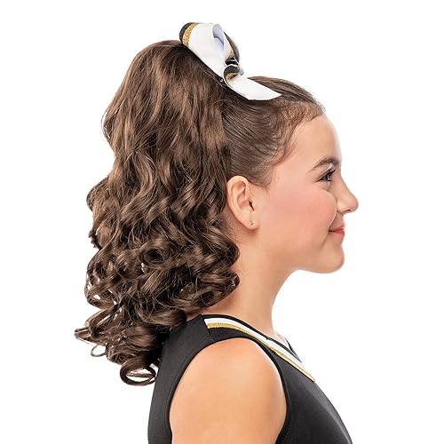 Miniatura 7 de Girly Curls Peluca rizada de animadora de 16 pulgadas para animación y baile (gota de limón)