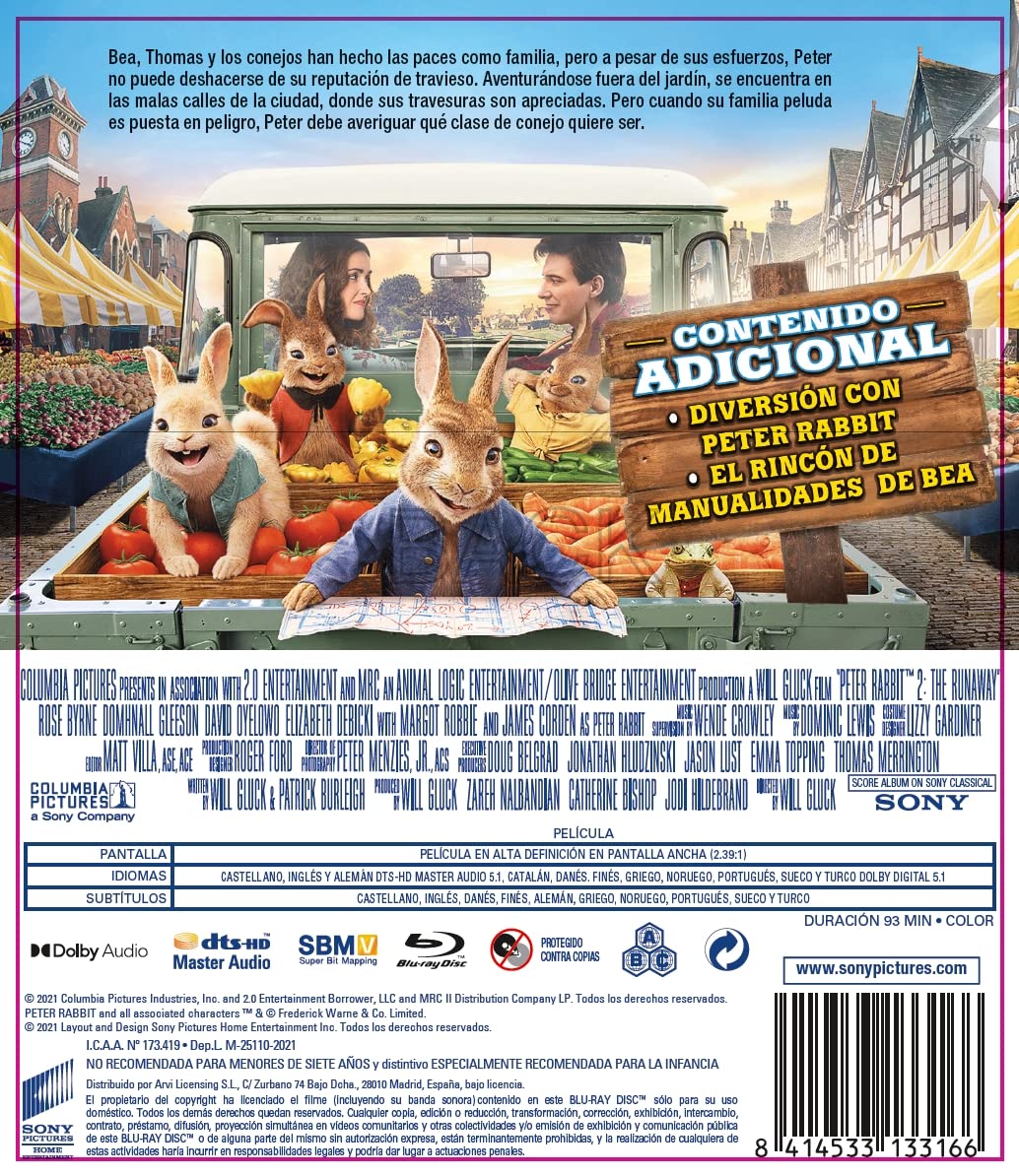Peter Rabbit 2: A la fuga [Blu-ray]