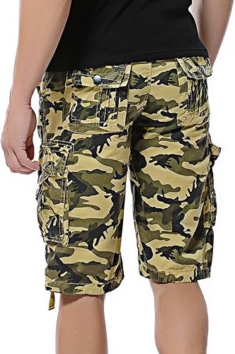 Miniatura 4 de Pantalones cortos cargo de camuflaje para hombre de algodón