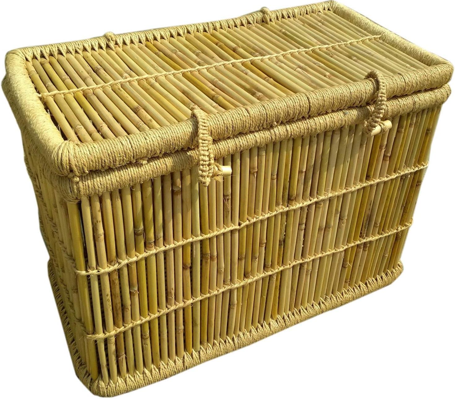 HM Services Cane Bamboo Laundry Basket Multicolor 75x42x49 cm