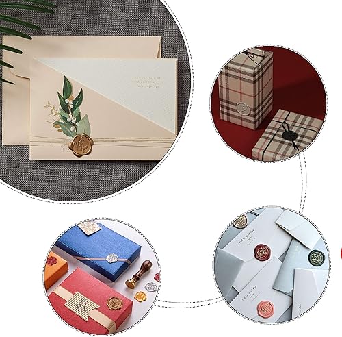 Miniatura 5 de SUPERDANT Sello de sellado de cera con diseño de alas de ángel, sello de cera (0.98 pulgadas), sello de mango de madera de latón extraíble para