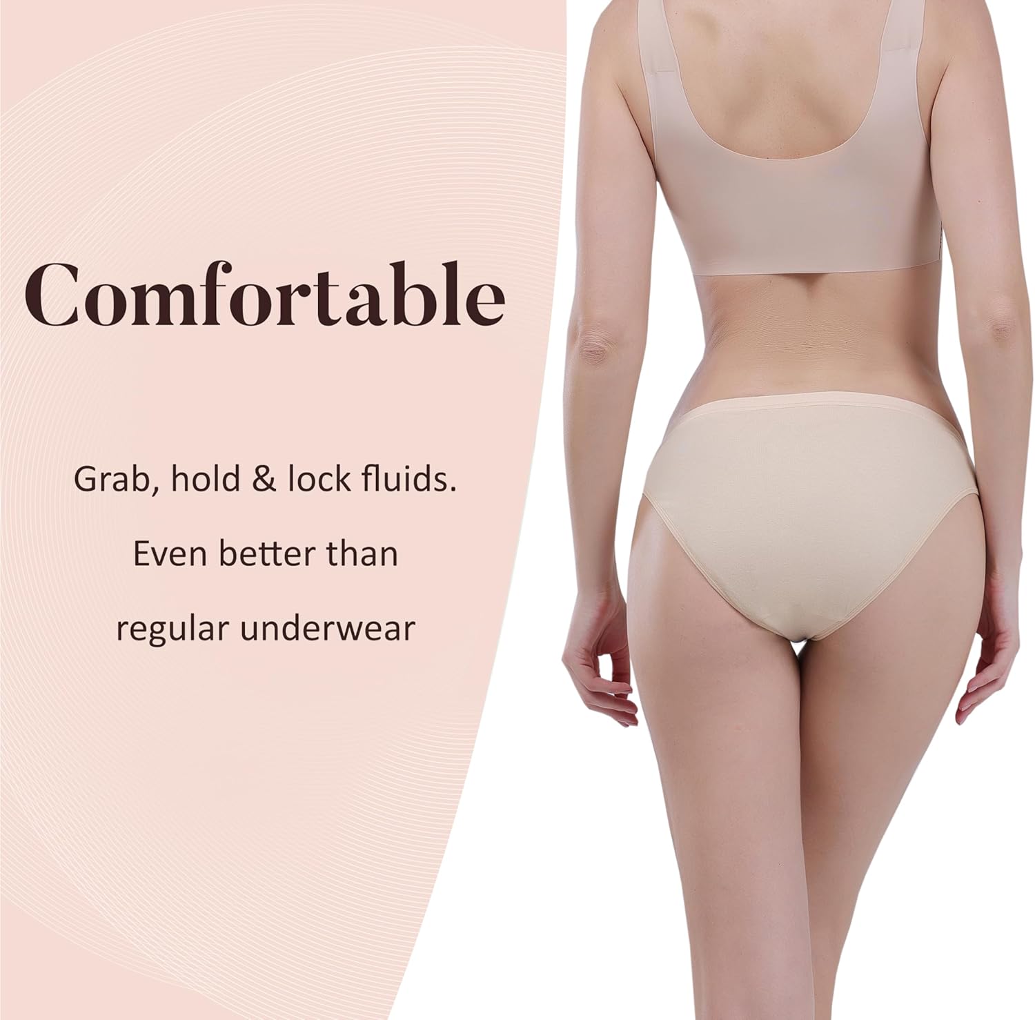 AIRCUTE Washable Absorbency Urinary Incontinence Underwear for Women, Girls Bikini Panties for Bladder leaks Flow 90ML - Image 3