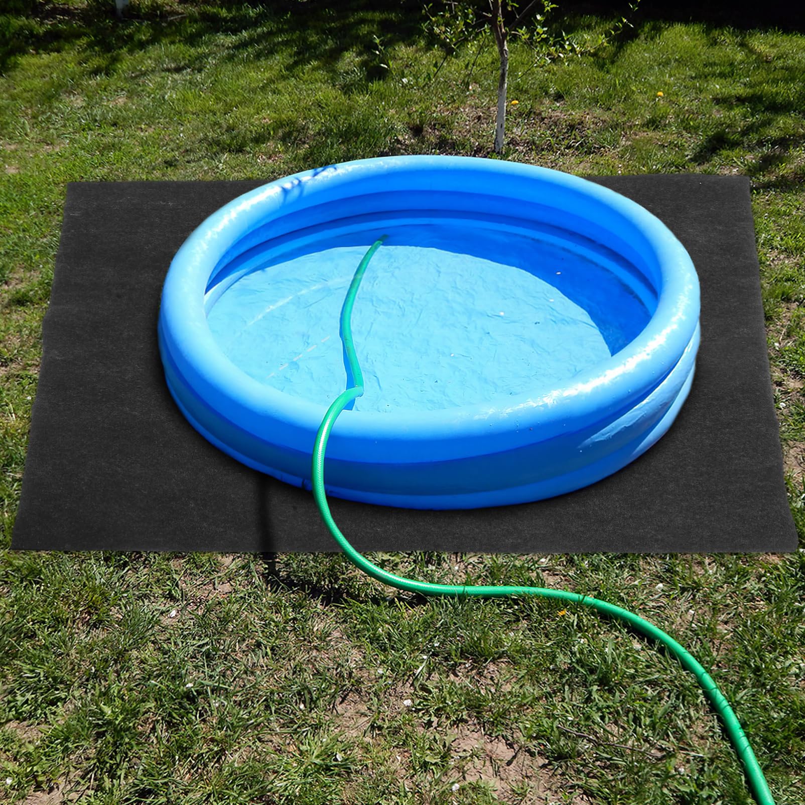 Tapis Gonflable pour Spa Noir 1 Pièce en Feutre et PE Antidérapant