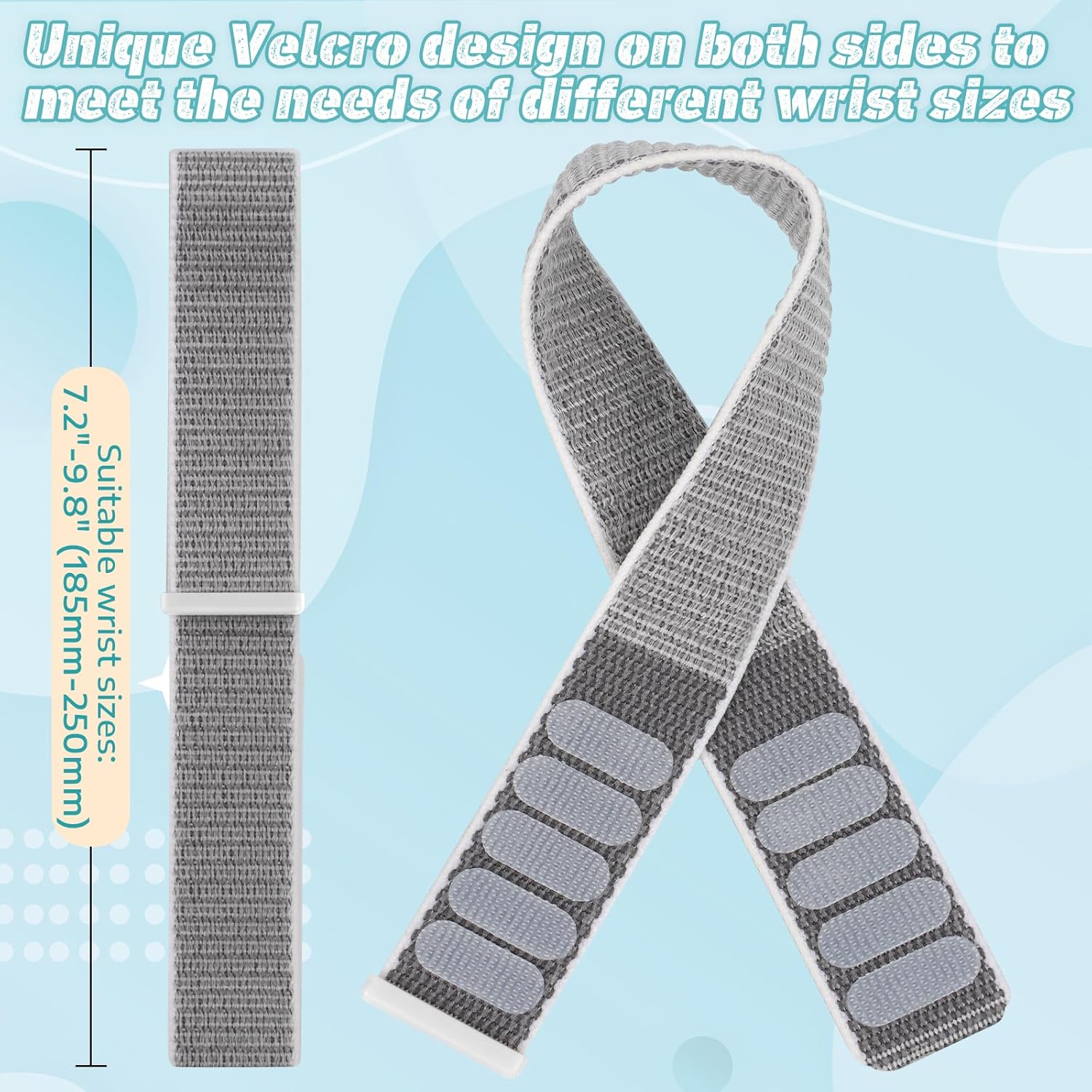 Watch Bands for Garmin Fenix 8 47mm/Fenix E 47mm/Fenix 7/Fenix 7 Pro/Fenix 6/Fenix 6 Pro/Fenix 5/5 Plus/Epix Gen 2/Approach S62/S60 Band,22mm Hook and Loop Quick Dry Nylon Strap Wristband - Image 5