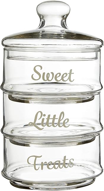 Premier Housewares Stackable Storage Jars, Clear, 3-Piece
