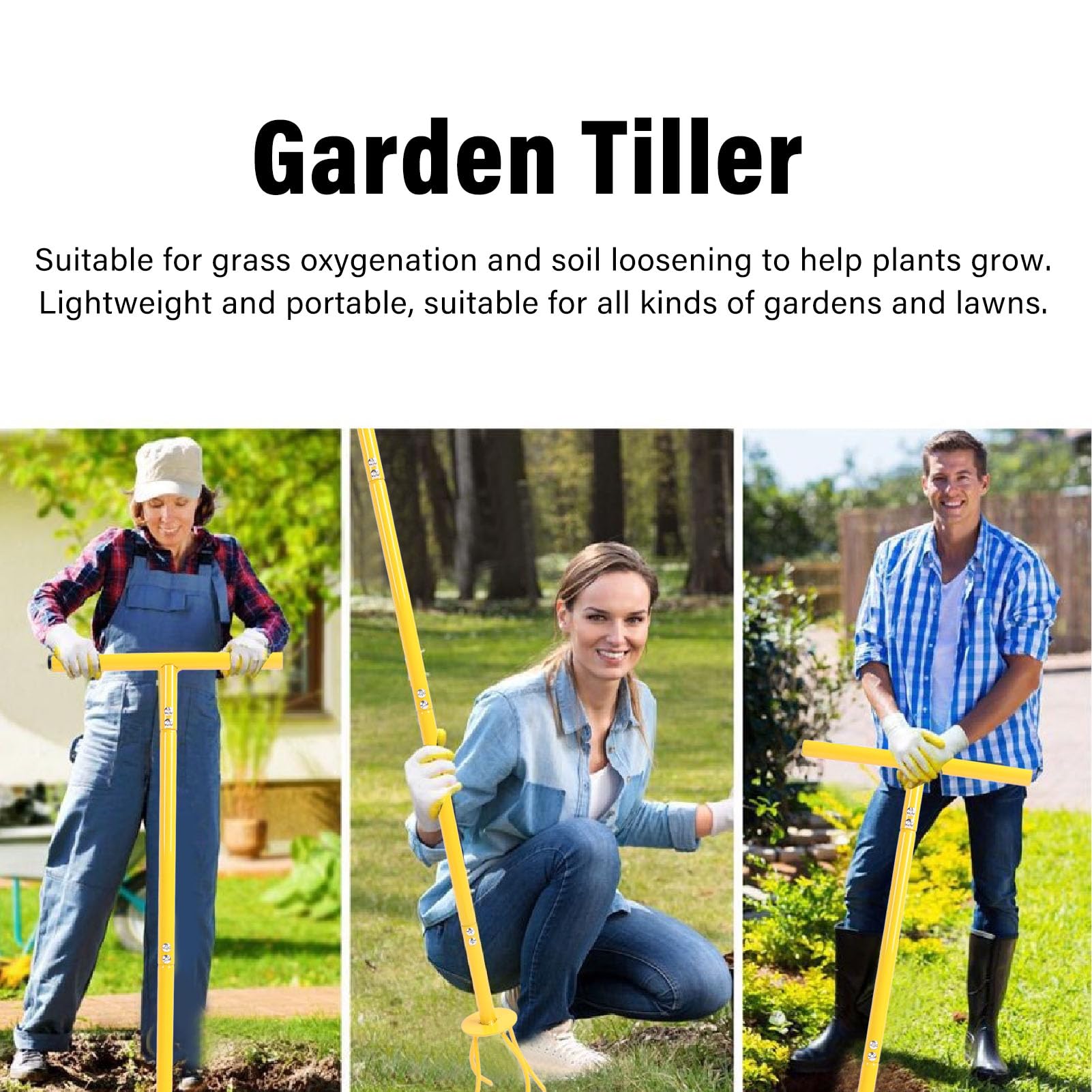 Manual Twist Tiller Garden Claw, Twist Tiller Iron Portable Long Handle Hand Tiller Garden Claw Cultivator Ventilation Water Absorption for Gardening