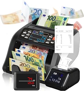 MV-300 Geldzählmaschine für gemischte Geldscheine Bundle mit Jubula MPR-1 | UV/MG/MT/IR/DD usw. | EUR USD GBP | Banknotenzähler | Geldzähler | Banknotenzählmaschine | Geldscheinzähler