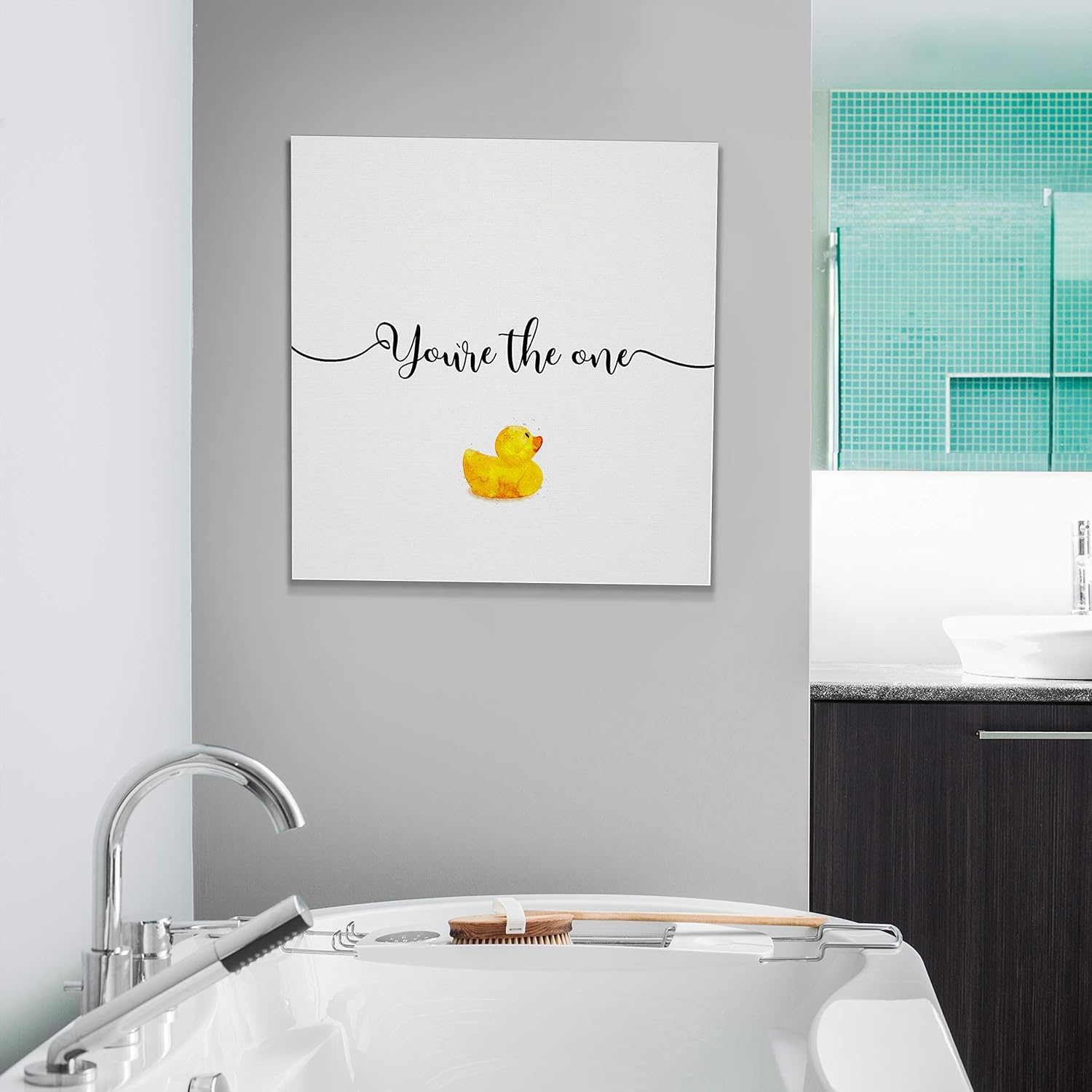Renditions Gallery You're the one Rubber Ducky Bathroom Décor Gallery Wrapped Canvas Wall Art