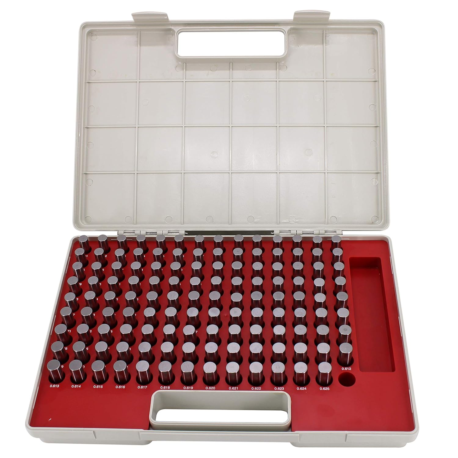 TEXALAN(R) Steel Pin Gauge Set Pin Gage Minus Heat Treated with Storage Case M3 125pcs 0.501"-0.625"