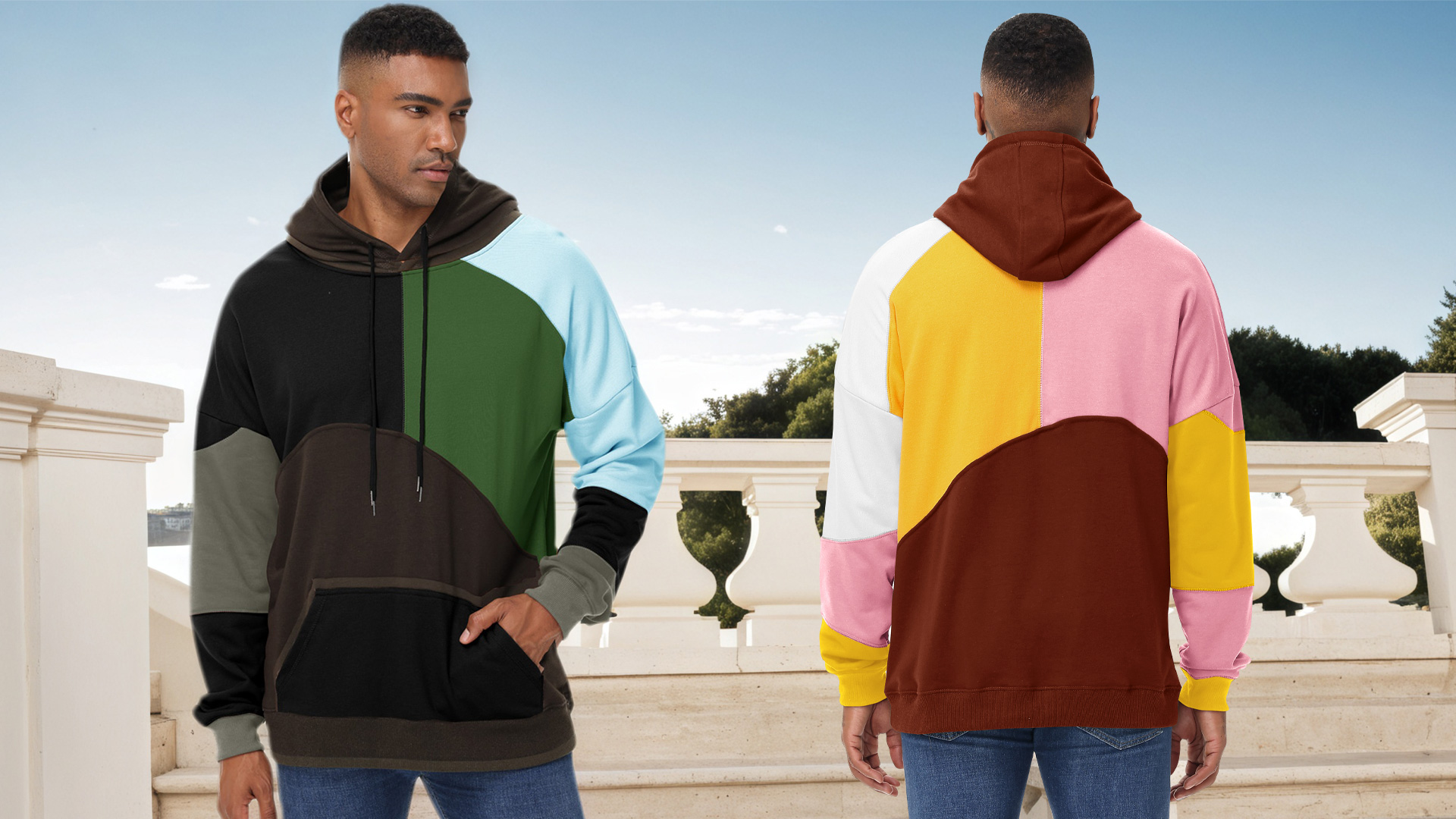 Sweat à Capuche Homme Patchwork - Style Techwear Décontracté | XIAOYAO