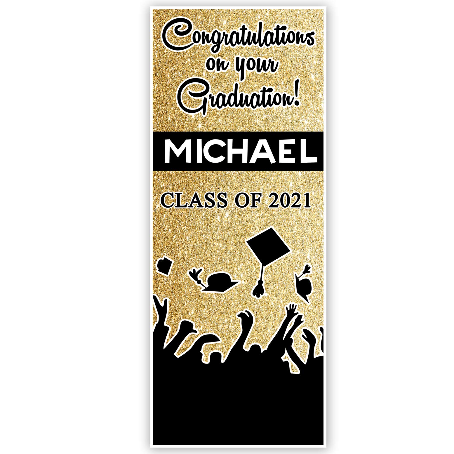 Buy Class of 2021 (ANY AGE) Graduation Door Banner Black and Gold ...