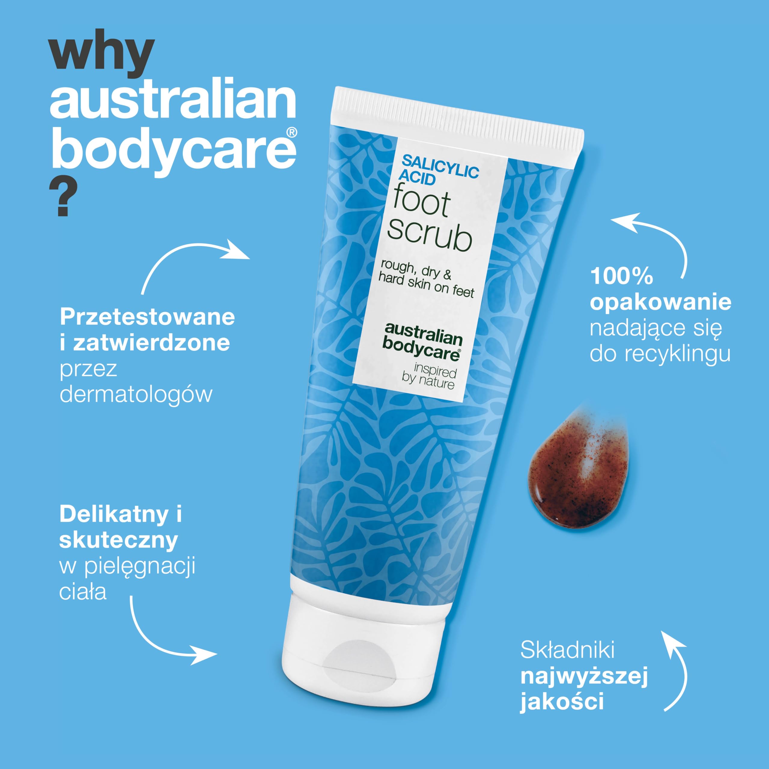 Peeling do stóp na popękane pięty, zrogowacenia na stopach i suchą skórę – AHA/BHA z kwasem glikolowym + salicylowym i pestkami moreli, usuwa martwy naskórek