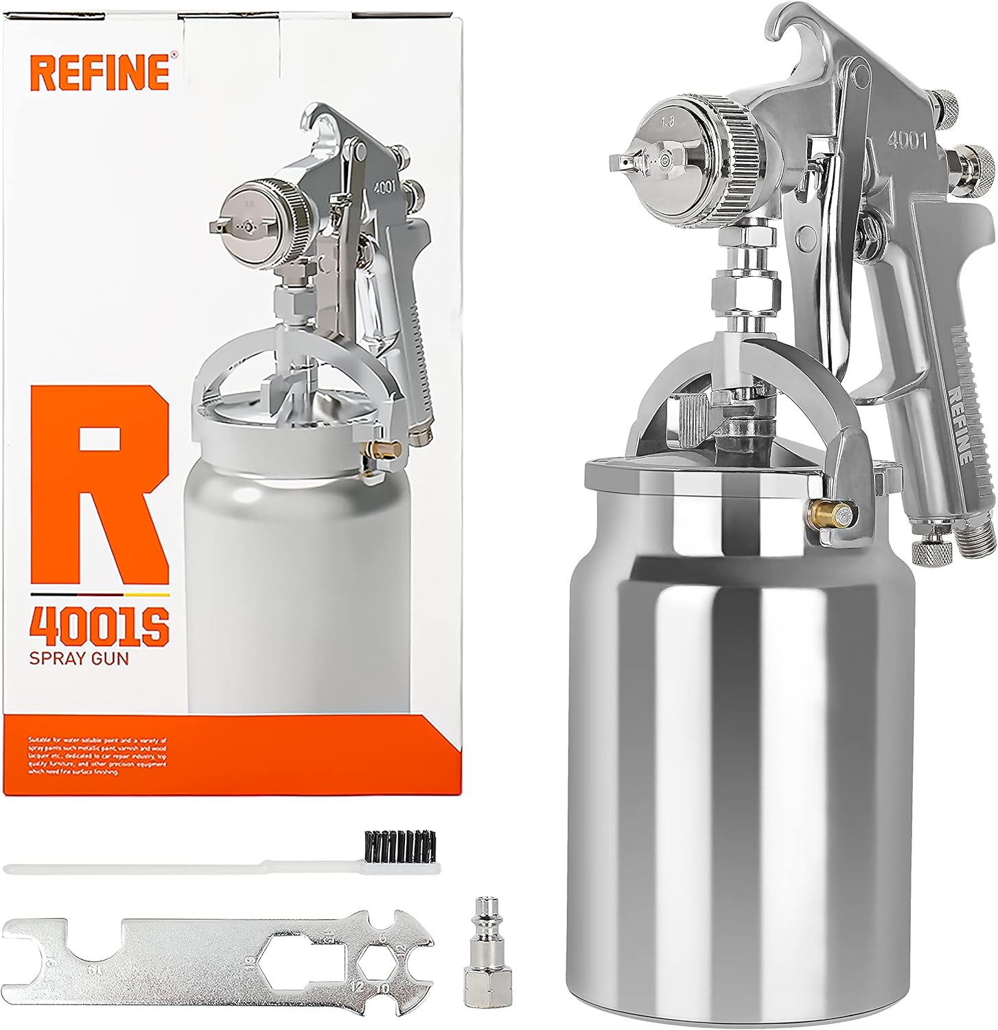 REFINE Spray Gun, Siphon Air Spray Paint Gun, 1.8mm Nozzle, 1000CC